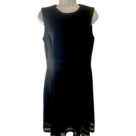 🖤 Calvin Klein Little Black Dress – Sheer Hem Detail – Size 8 - Picture 2 of 6